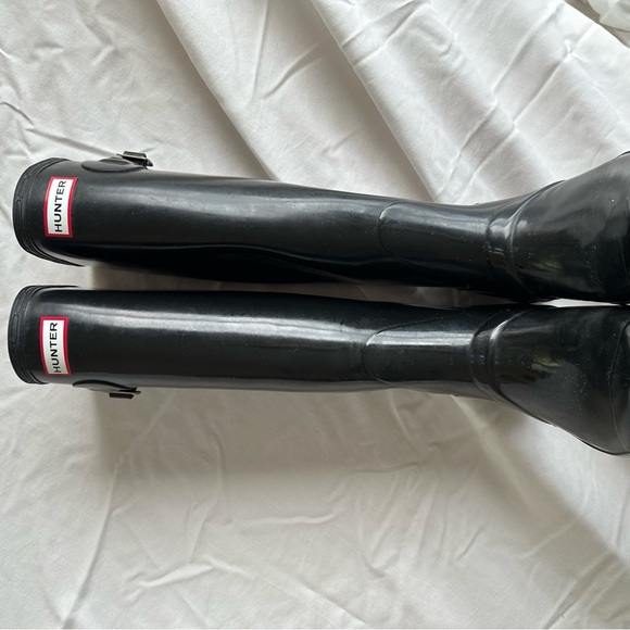 HUNTER Women's Original Tall Gloss Rain Boots | Black SZ 8F/7M - Picture 6 of 7